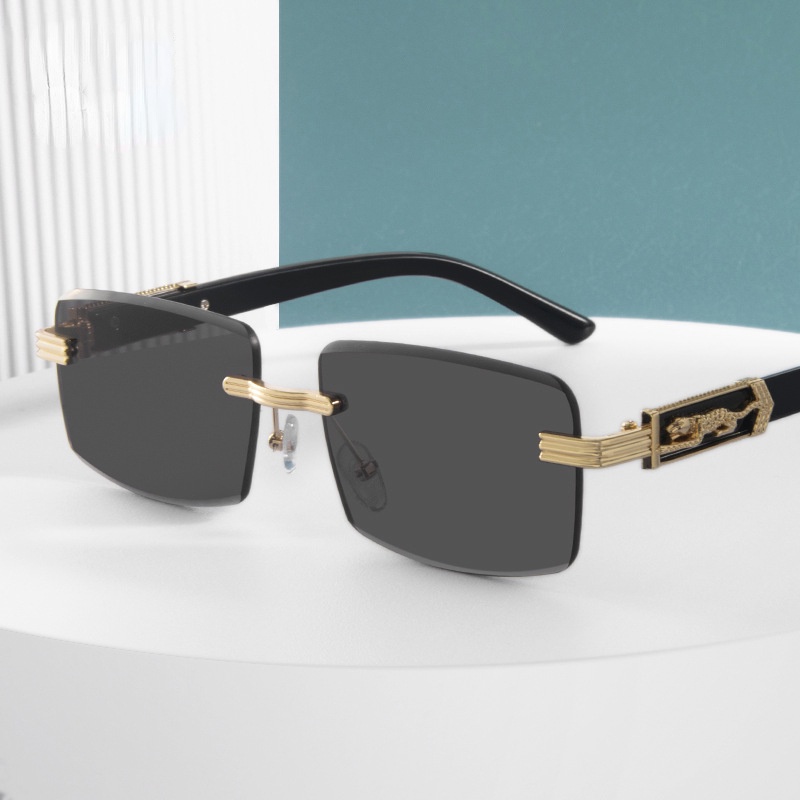 Kính Mát Gọng Vuông Kim Loại Thời Trang Cho Nam Nữ