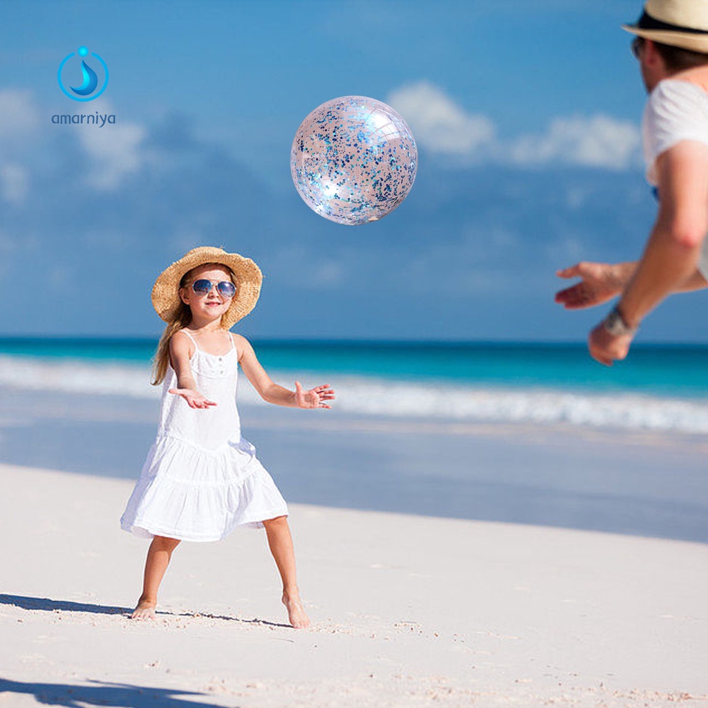 Bóng Bơm Hơi Dày Dặn Bằng PVC Trong Suốt Lấp Lánh Nhiều Màu Độc Đáo Trang Trí Bể Bơi / Bãi Biển