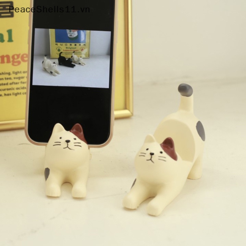 Giá Đỡ Điện Thoại Bằng Nhựa Resin Thiết Kế Hình Mèo Dễ Thương Tiện Lợi