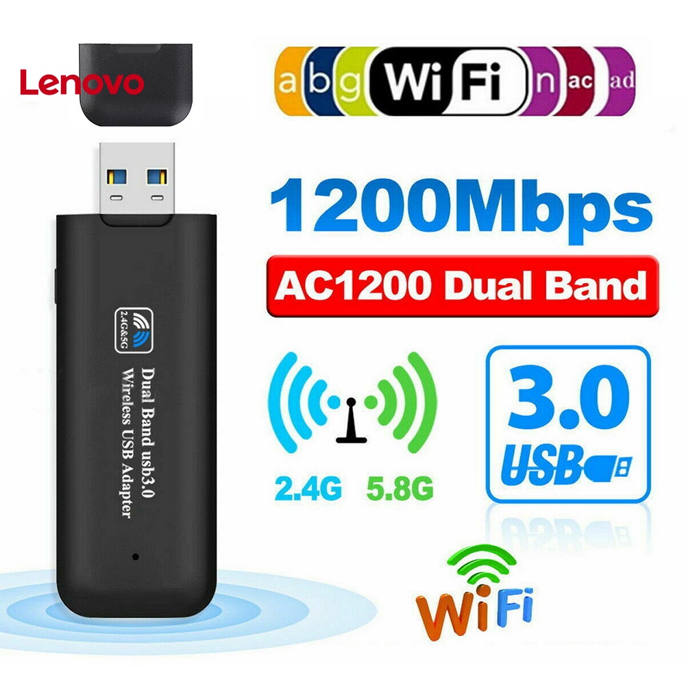 Thẻ Mạng Không Dây 2.4G / 5.8G 1200Mbps Băng Tần Kép USB 3.0 Cho PC