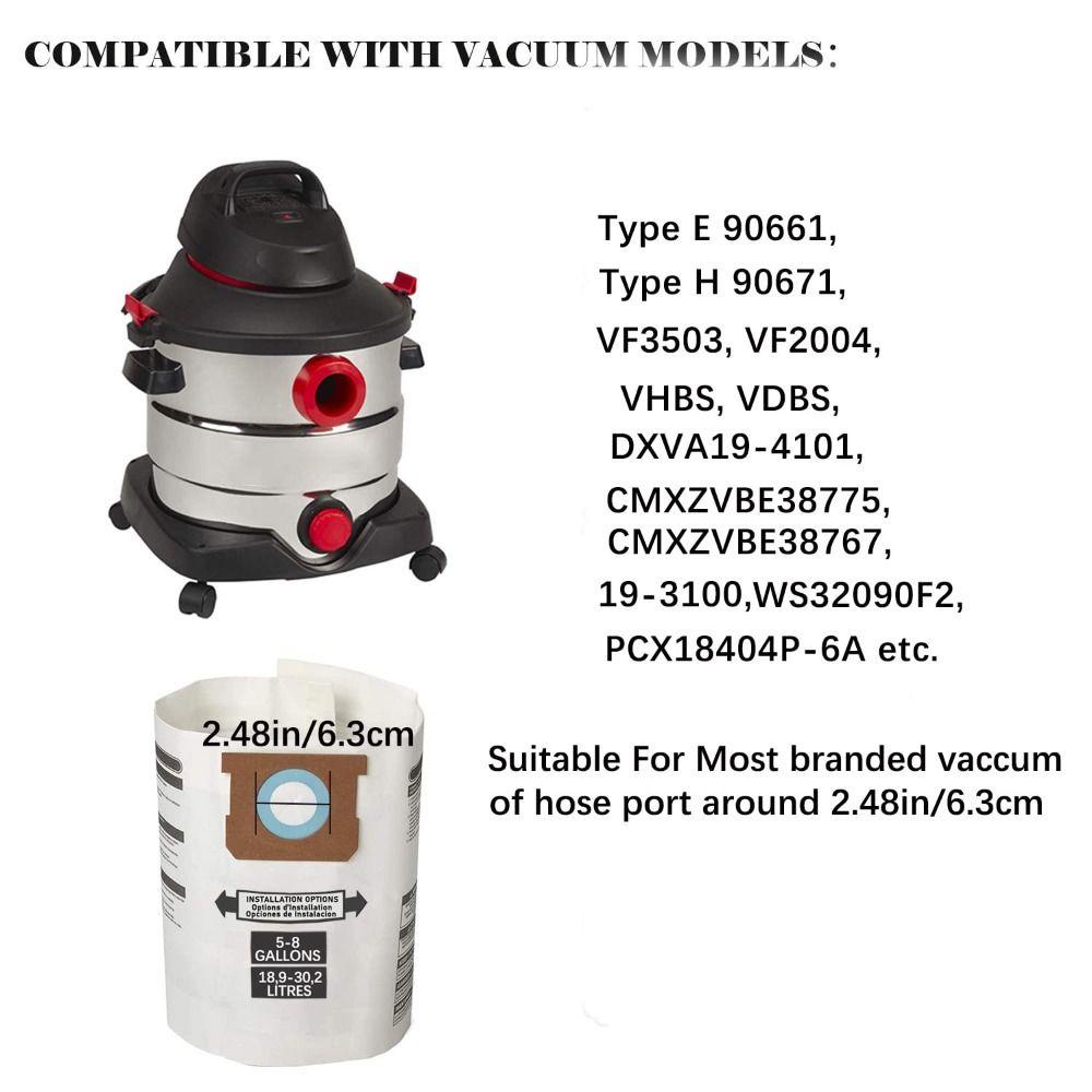 PISTA Bộ 5 Túi Lọc Thay Thế Cho Máy Hút Bụi 5-8 Gallon 9066100 90661 906-61