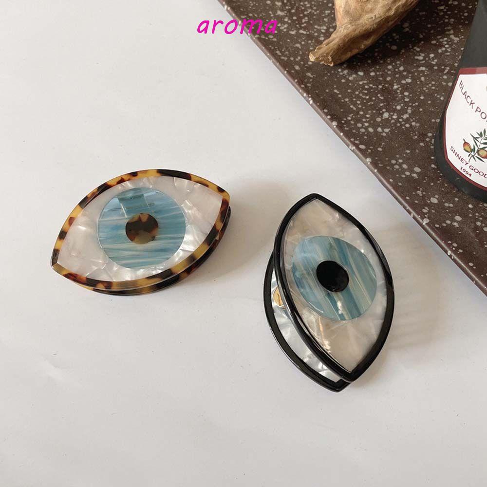 AROMA Kẹp Tóc Hình Vuốt Cá Mập / Oval Bằng Acrylic Vui Nhộn Kiểu Hàn Quốc Cho Bạn Gái