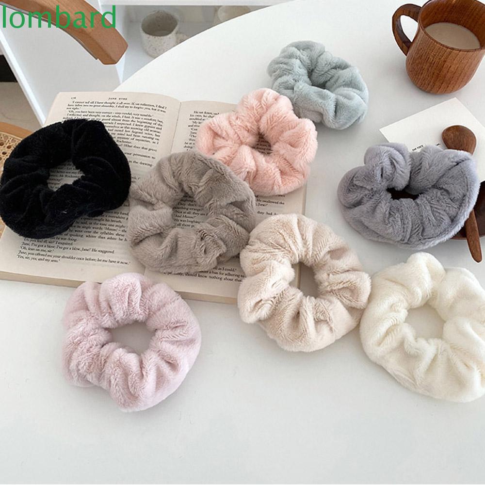 LOMBARD Dây Cột Tóc Đuôi Ngựa Bằng Lông Thỏ Nhân Tạo Thời Trang Mùa Đông Cho Nữ Giá