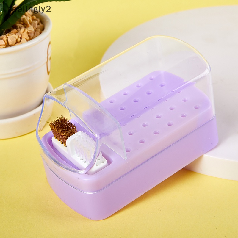 Giá Đỡ Đầu Khoan Acrylic Trong Suốt 30 Lỗ Chống Bụi Cho Đầu Mài Móng Tay