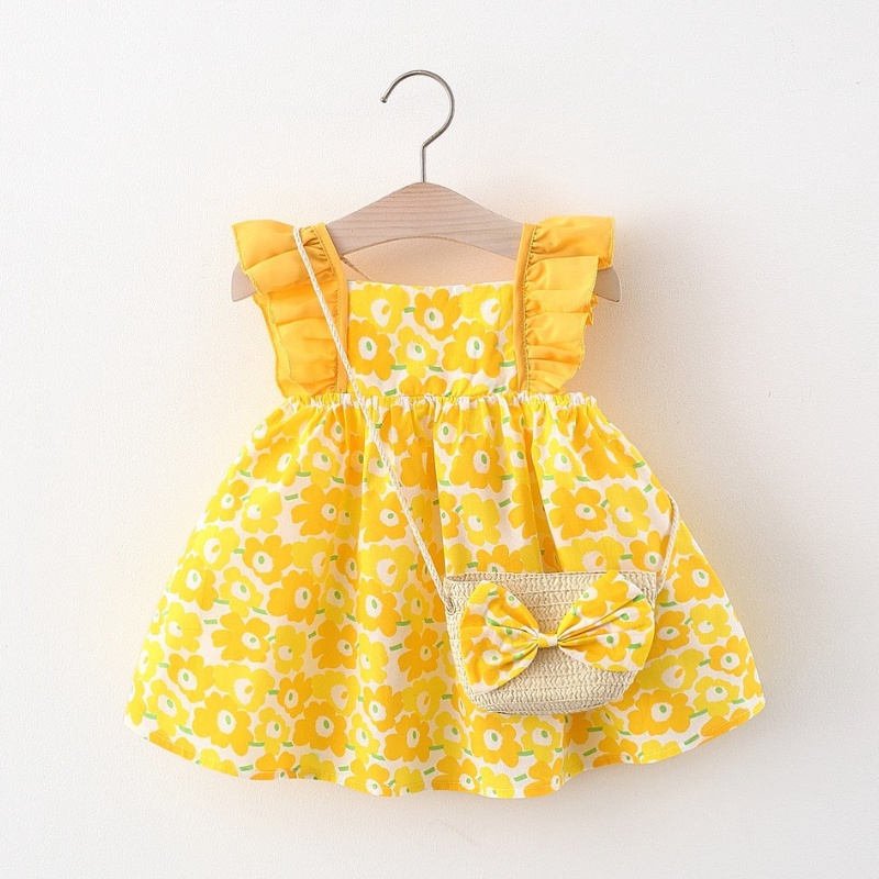 Đầm In Hoa Phong Cách Hàn Quốc Thời Trang Mùa Hè Cho Bé Gái