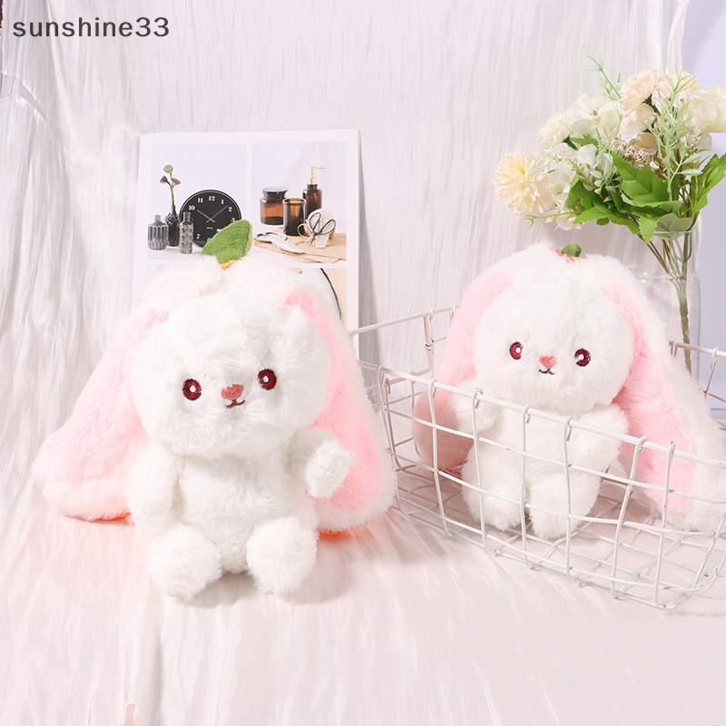 1 Thỏ Nhồi Bông Ẩn Trong Túi Dâu Tây / Cà Rốt Dễ Thương