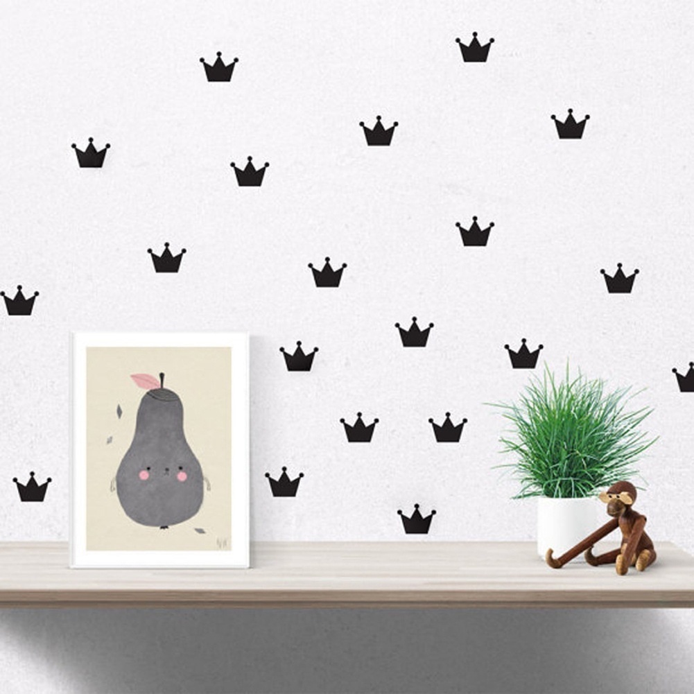 Set 15 Miếng Dán Tường Trang Trí Hình Vương Miện Tháo Rời Được DIY Dành Cho Phòng Ngủ Trẻ Em