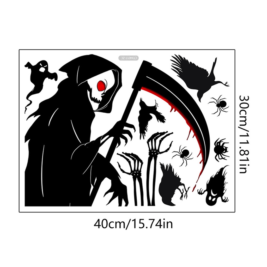 Miếng Dán Tường Hình Đầu Lâu / Ma Quái Trang Trí Nhà Cửa Dịp Halloween