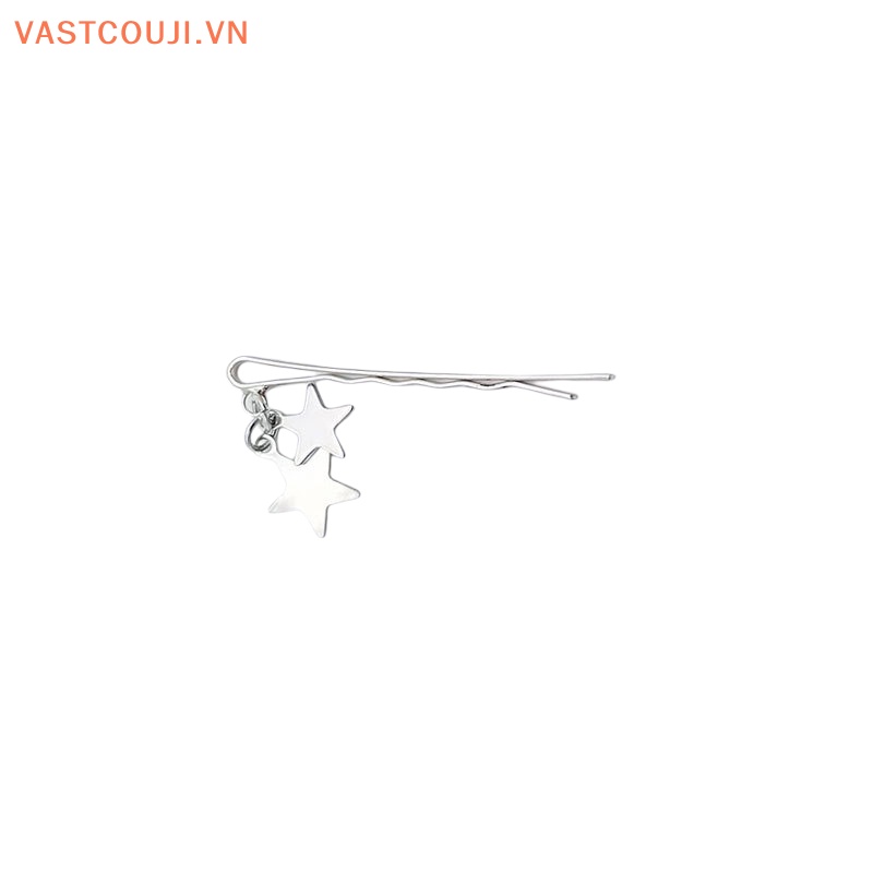 1 Cặp Kẹp Tóc Hình Ngôi Sao Bằng Kim Loại Thời Trang Y2K