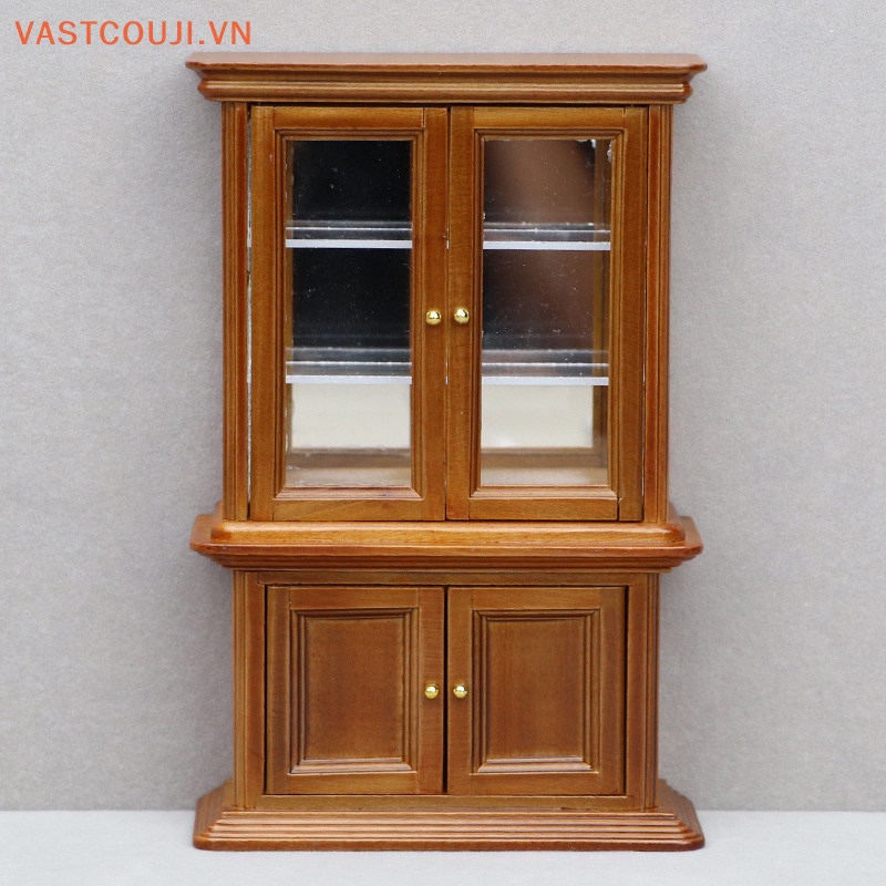 Mô Hình Tủ Kính Kèm Gương Trang Trí Nhà Búp Bê Tỉ Lệ 1: 12