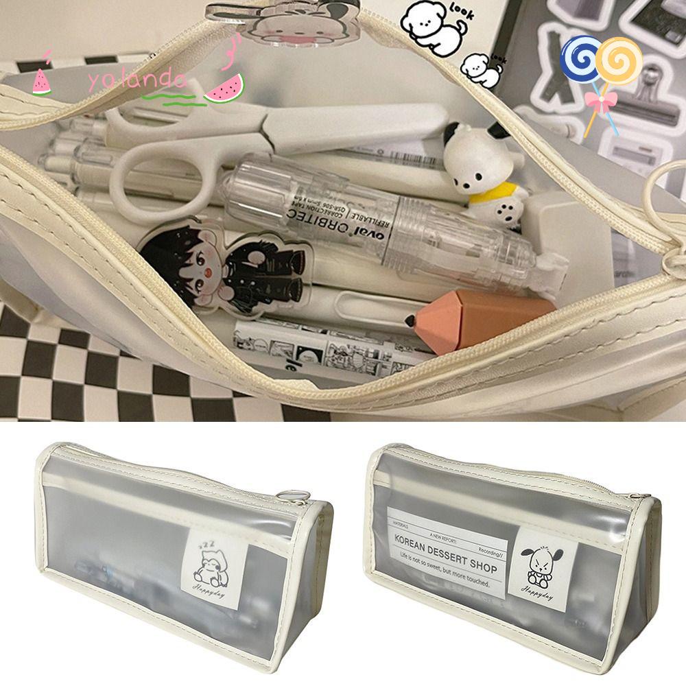 YOLA Túi Đựng Bút Trong Suốt Sức Chứa Lớn Hình Chú Chó Pacha / Pokemon Cho Trường Học / Văn Phòng