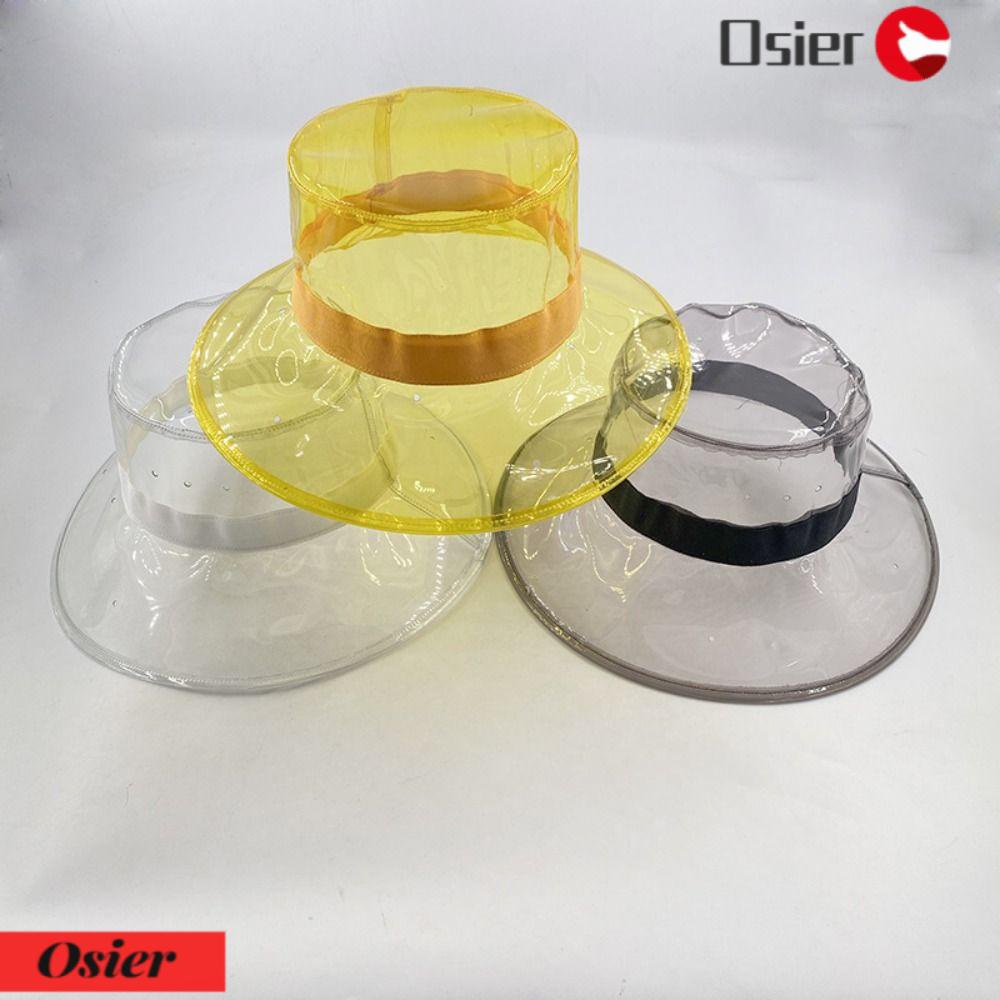OSIER1 Mũ Tai Bèo Rộng Vành Bằng PVC Trong Suốt Chống Nước Phát Sáng Thời Trang Cho Nam
