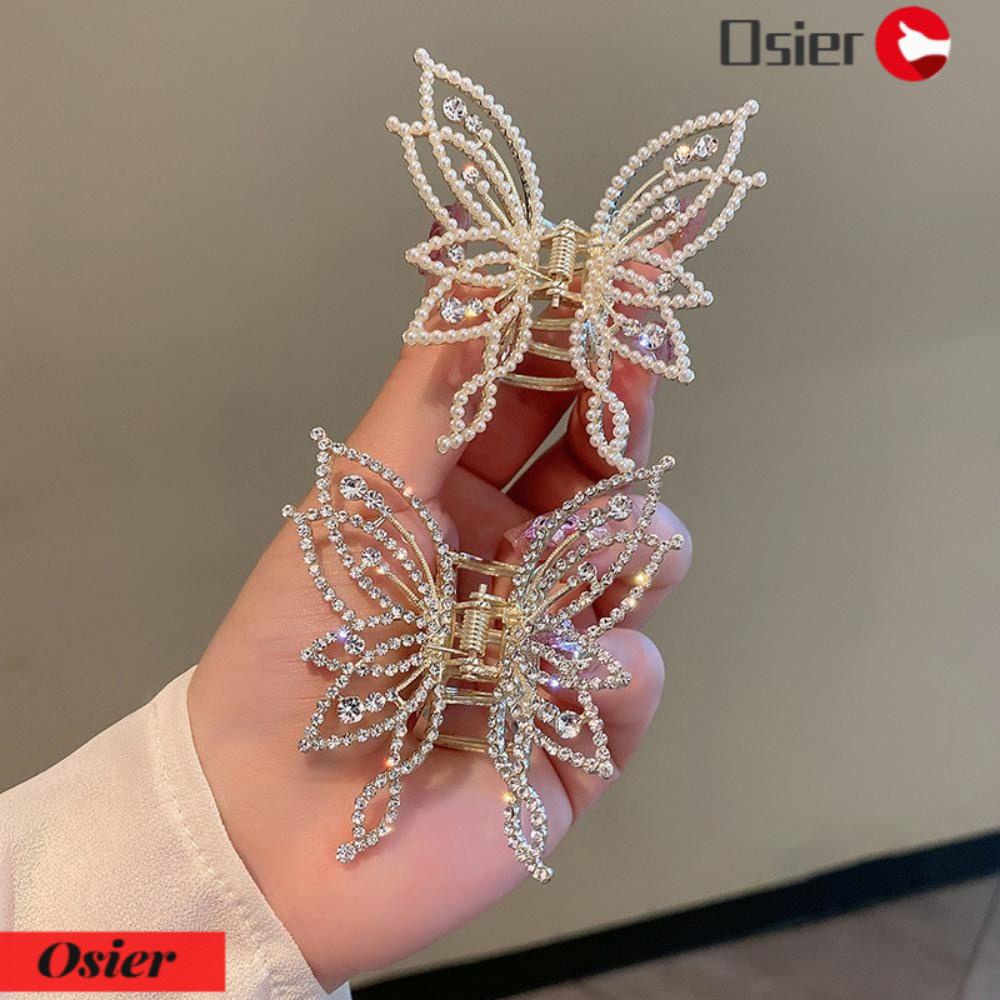 OSIER1 2 Kẹp Tóc Kim Loại Hình Bướm Thời Trang