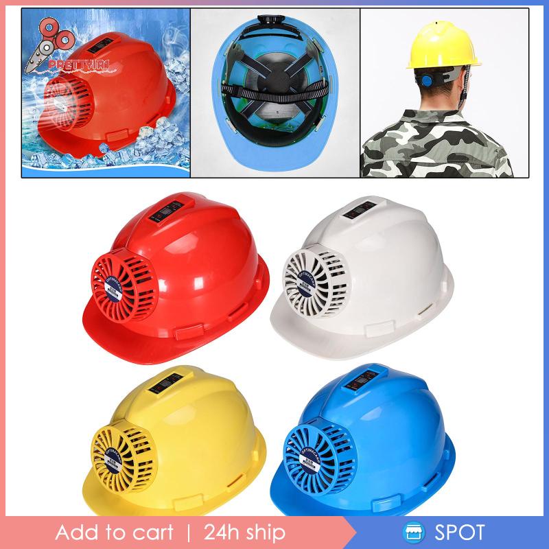 Mũ Xây Dựng Cứng Dày Dặn Có Quạt Sạc Bảo Vệ Khi Làm Việc Ngoài Trời