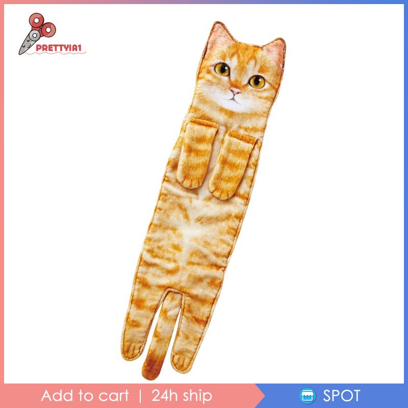 Khăn Lau Tay Mềm Mại Thấm Hút Tốt In Hình Mèo Dễ Thương