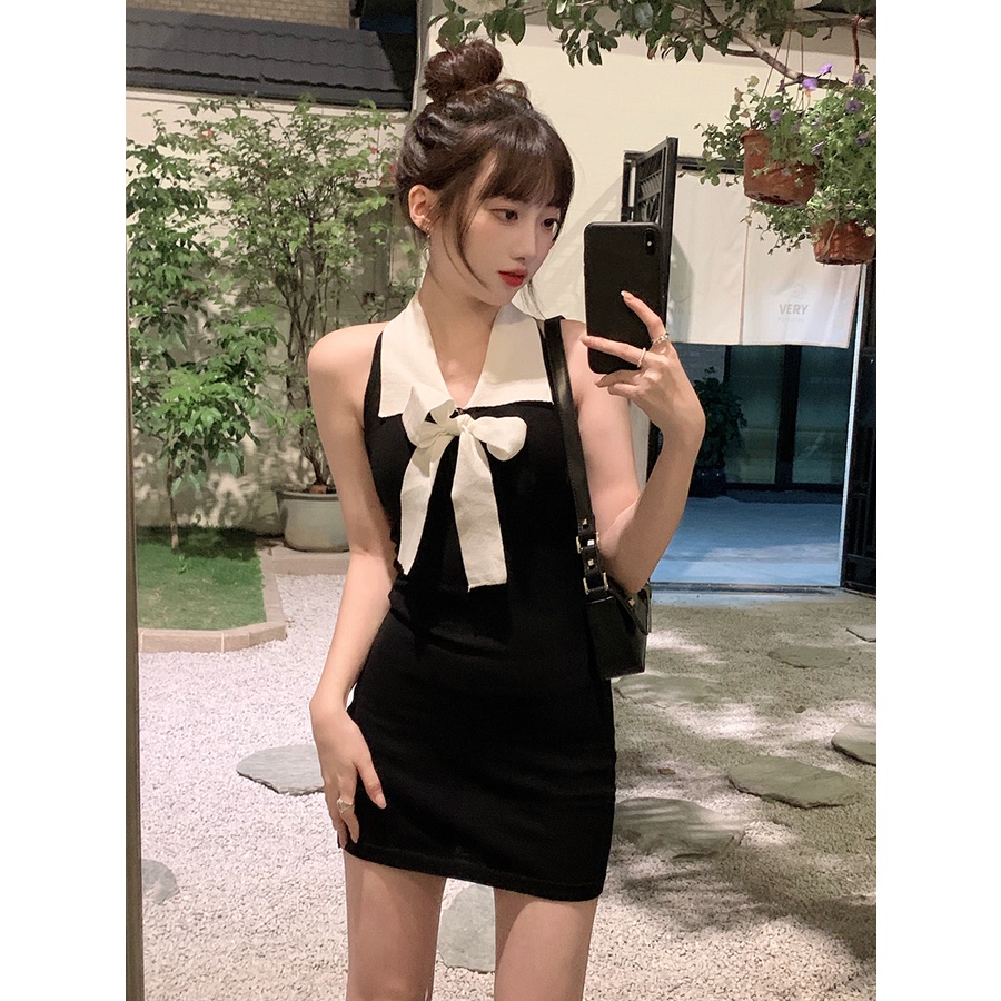 Đầm Ngắn Hai Dây Ôm Dáng Phong Cách Pháp Thời Trang Mùa Hè 2023 Mới