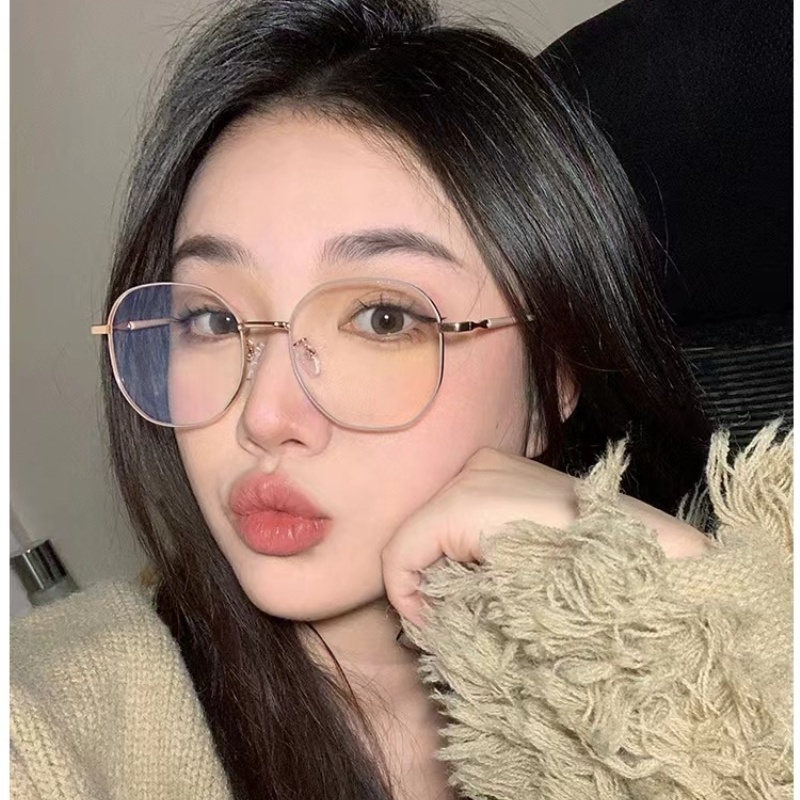 (KIQI-FSHION) COD Mắt Kính Gọng Kim Loại Tròn Chống Bức Xạ Thời Trang Hàn Quốc Chất Lượng Cao Cho Nam Nữ