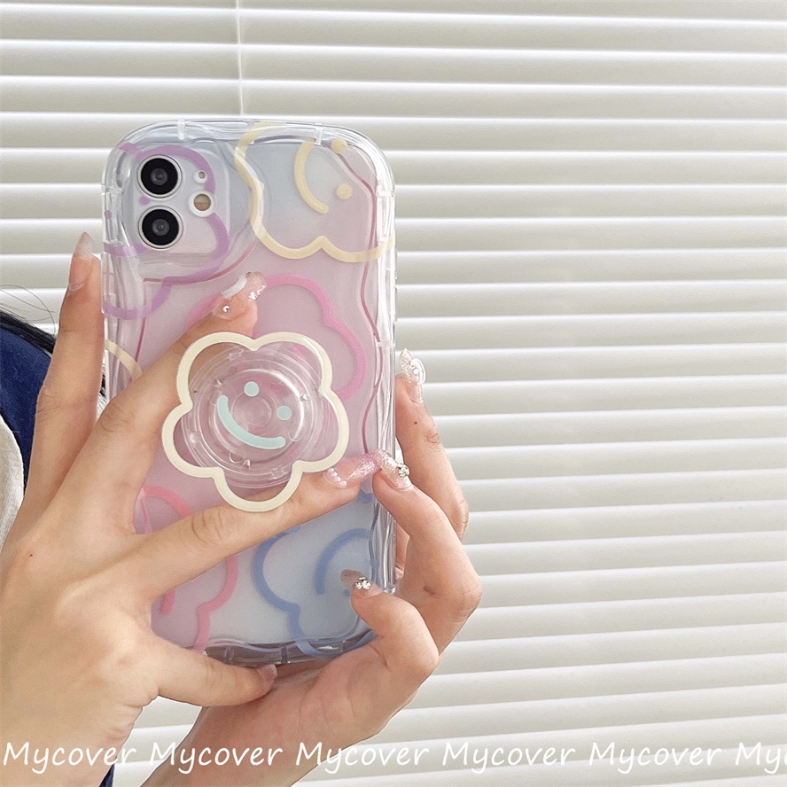 Ốp Điện Thoại Silicon Mềm Hình Hoa Và Cầu Vồng Cho iPhone 11 13 12 14 Pro Max X XR Xs Max 6 7 8 Plus