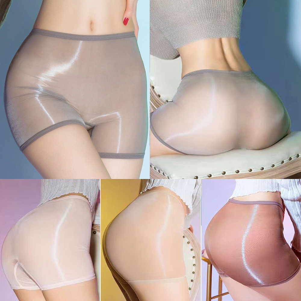 Quần Lót Boxer Lụa Bóng Siêu Mỏng Xuyên Thấu Gợi Cảm Cho Nữ