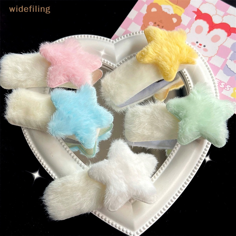 1 Kẹp Tóc Hình Ngôi Sao Phối Lông Dễ Thương Y2k