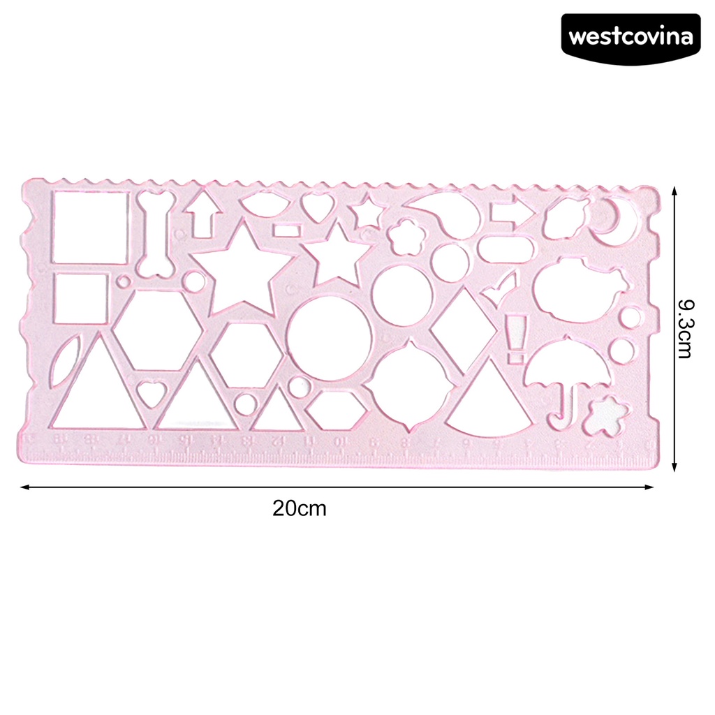 [WSTN] [WSTN]✎Set 2 Thước Kẻ Vẽ Hình Học Đa Năng Trong Suốt Độ Chính Xác Cao