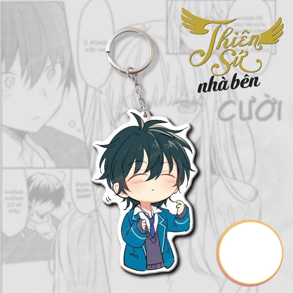 Móc khóa Mahiru - Anime thiên sứ nhà bên - in  2 mặt dày dặn