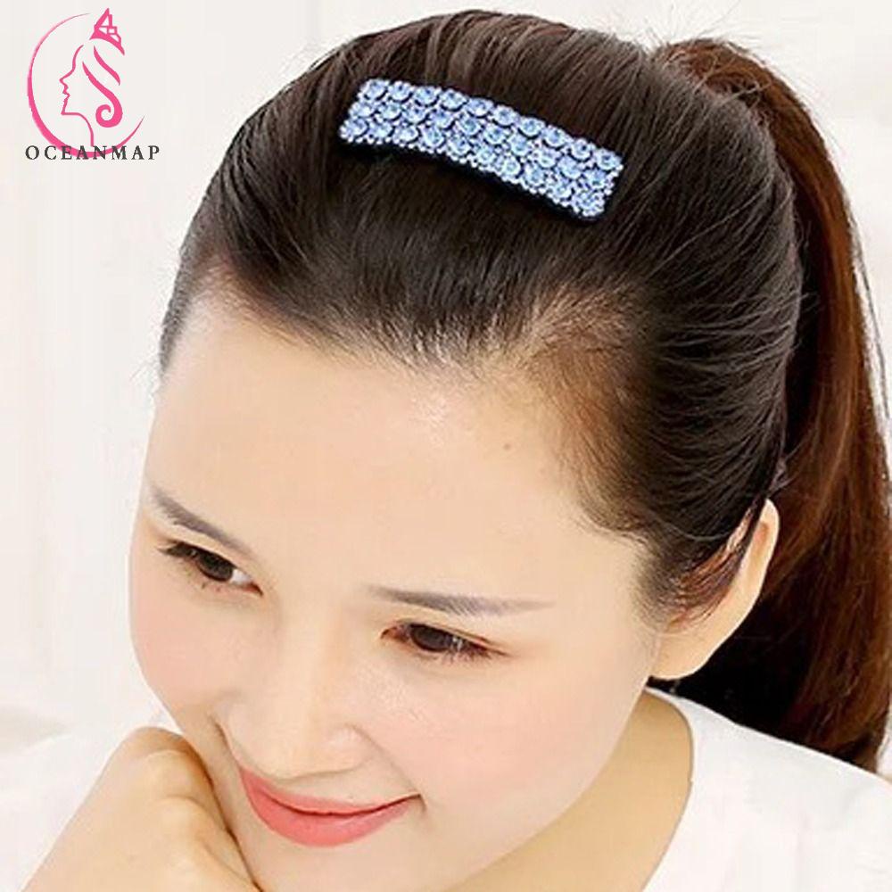 OCEANMAP Kẹp Tóc Đính Đá Lấp Lánh Thời Trang Cho Nữ