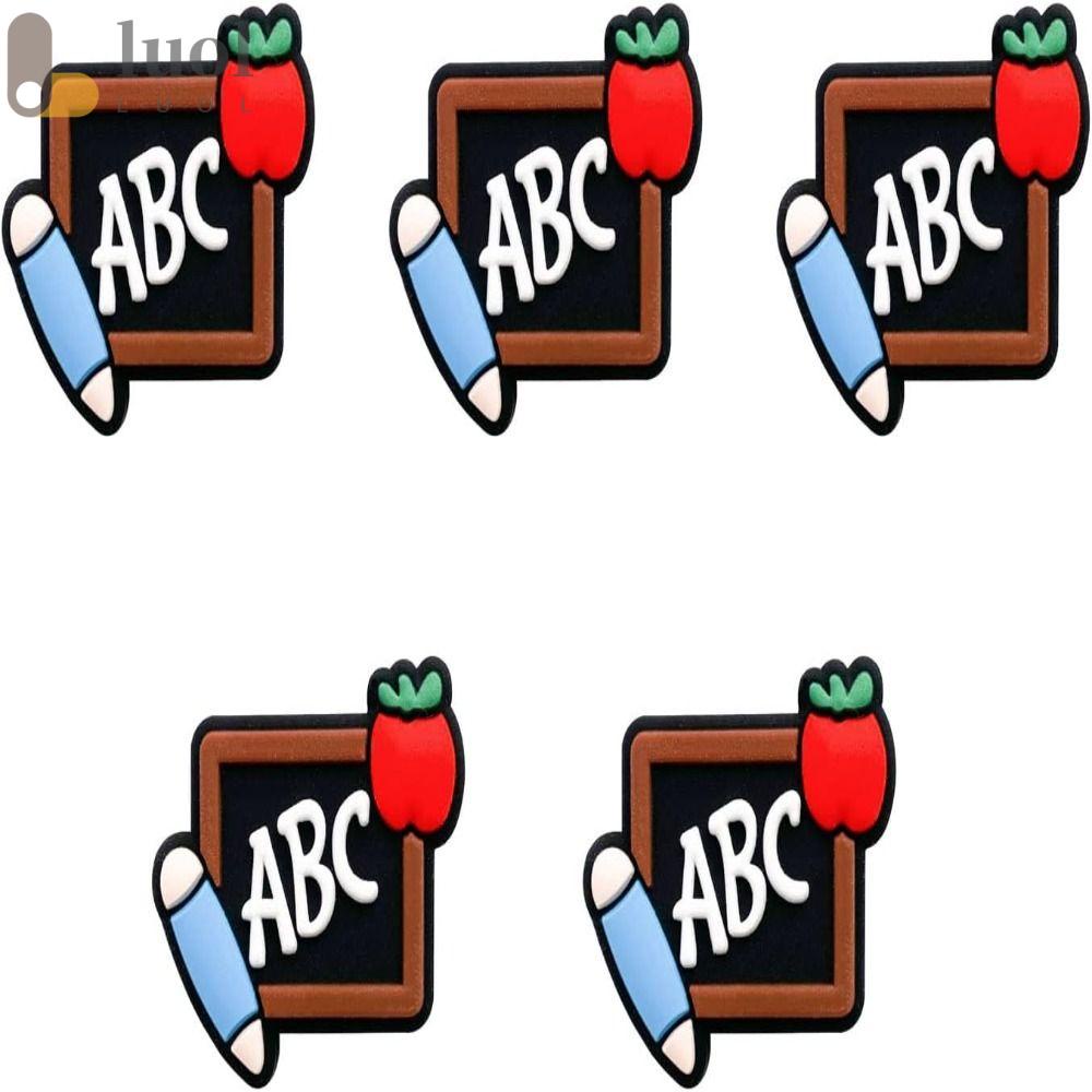 LUOL Bộ 5 Hạt Silicon Hình Bảng Đen Nhiều Màu Sắc Dùng Làm Trang Sức