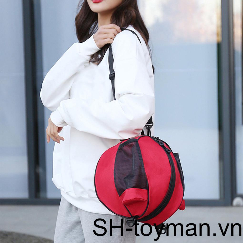 (runbu) Ba Lô Đựng Bóng Rổ / Bóng Đá Bằng Vải Oxford Phối Lưới Có Thể Điều Chỉnh Và Giặt Rửa