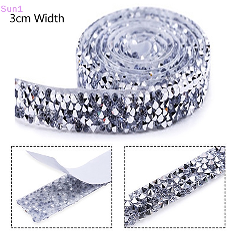 Cuộn Dây Đính Đá Resin Tự Dính Hai Mặt 15mm 30mm Dài 1 Yard Dùng Trang Trí DIY