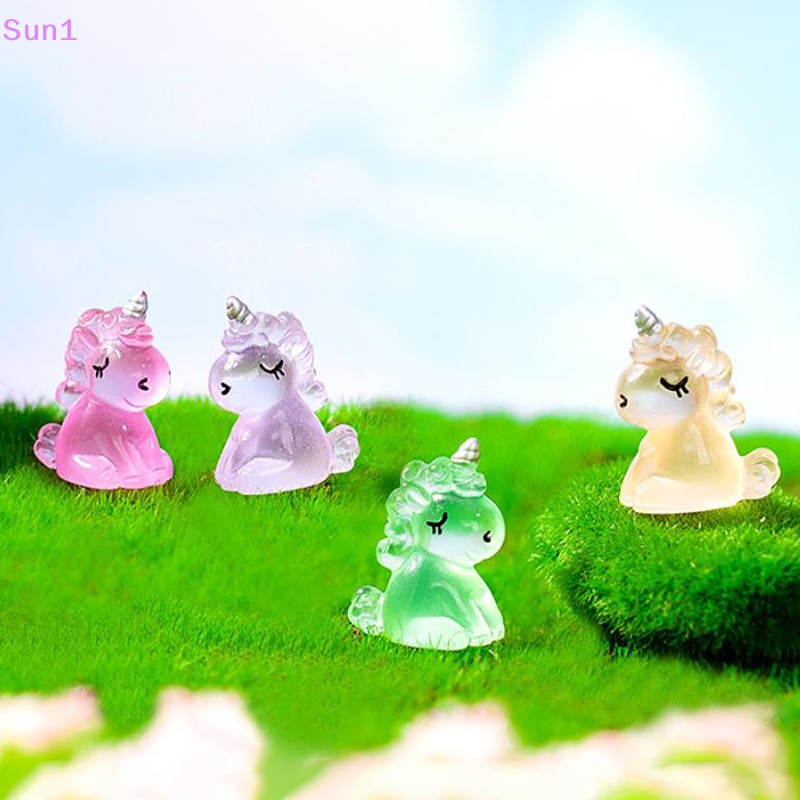 Set 2 Mô Hình Kỳ Lân Dạ Quang Mini Sun1 > Bằng Nhựa Resin Trang Trí Tiểu Cảnh / Xe Hơi