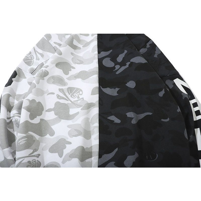 Áo hoodie BAPE 100% Mỏng Vừa Vặn Không Có Nón Phong Cách Hàn Quốc