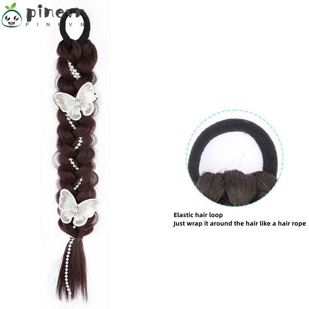 PINEVN Băng Đô Cài Tóc Giả Thắt Bím Co Giãn Cho Nữ