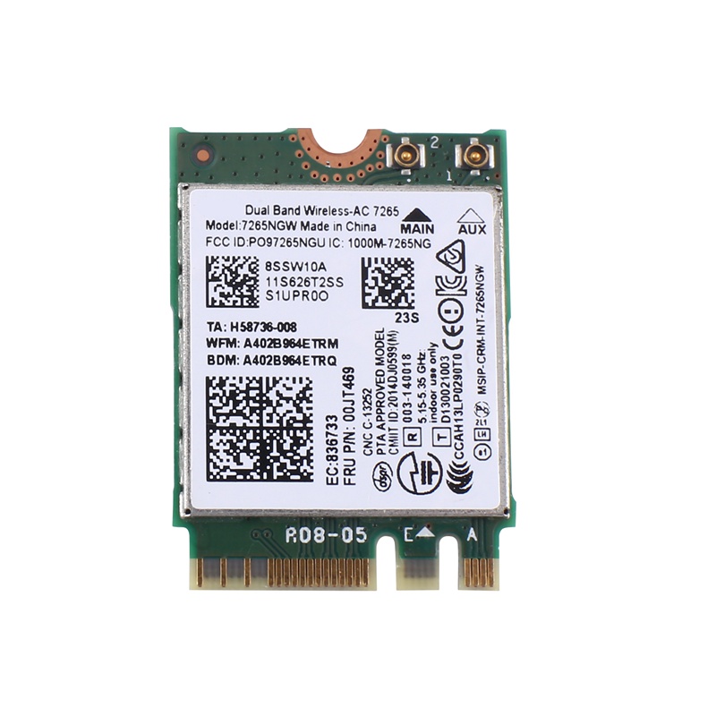 1 Thẻ WiFi AC7265 7265NGW FRU00JT469 802.11AC NGFF BT4.0 Thay Thế Cho Lenovo Thinkpad E550 E455 E555 Series