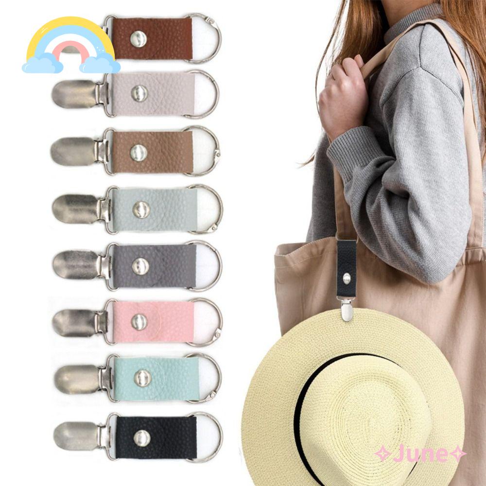 JUNE Kẹp Mỏ Vịt Màu Đen Gắn Nón / Túi Xách Du Lịch Hợp Thời Trang