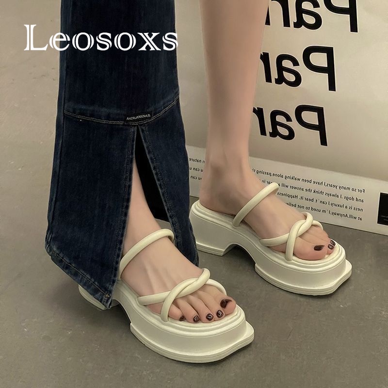 Leosoxs dép sandal nữ dép nữ dép bánh mì nữ dép bánh mì Chống Trượt 070621