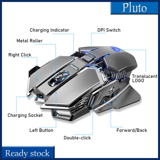 Mới Chuột Không Dây Chơi Game 4 Màu SC300 1600DPI 7 Nút Bấm