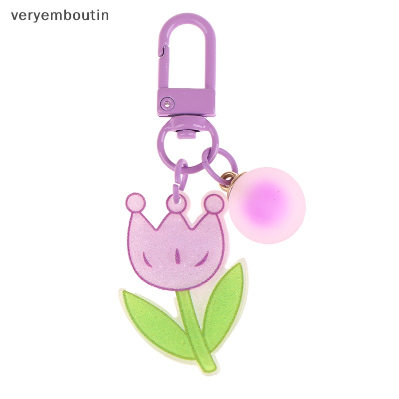 Móc Khóa Hình Bông Hoa / Vương Miện Màu Sắc Ngọt Ngào Xinh Xắn Cho Nữ