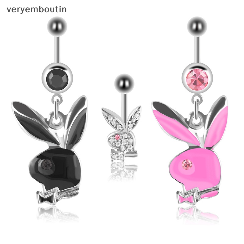 Khuyên Rốn Hình Thỏ Hoạt Hình Bằng Thép Không Gỉ Thời Trang Cho Nữ