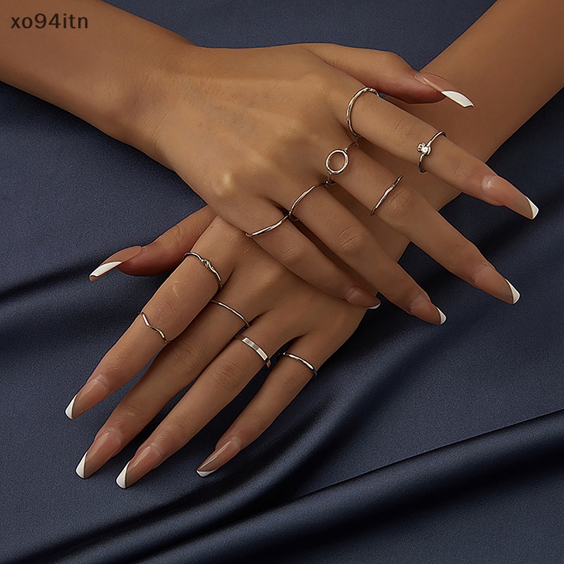 Set 11 Nhẫn Hở Phong Cách Bohemian Có Thể Điều Chỉnh Kích Thước