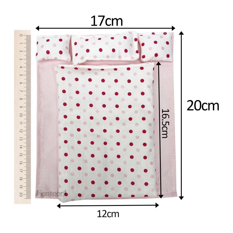 Giường Ngủ Mini Tỉ Lệ 1 / 12 Kích Thước 6 inch Dùng Làm Đạo Cụ Chụp Ảnh Cho Búp Bê