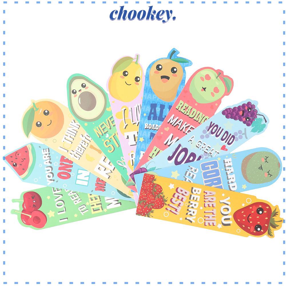 CHOOKEY Set 30 Bookmark Giấy Hình Trái Cây Sáng Tạo