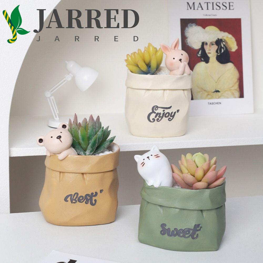 JARRED 1 Chậu Hoa Nhựa Resin Sáng Tạo Chất Lượng Cao