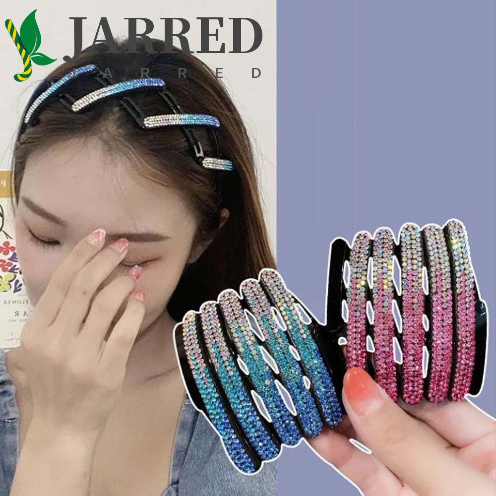 JARRED Băng Đô Cài Tóc Bằng Acrylic Đính Đá Thời Trang