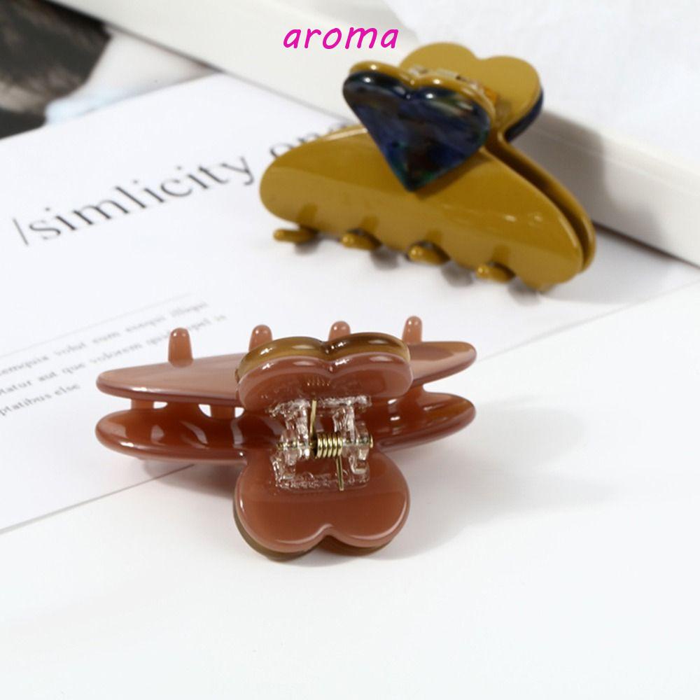AROMA Kẹp Tóc Đuôi Ngựa Hình Trái Tim Phong Cách Retro Thanh Lịch Dành Cho Nữ