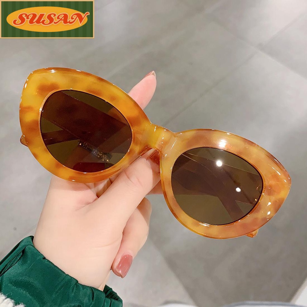 SUSANS Kính Mát Oversized Hình Oval Phong Cách Retro