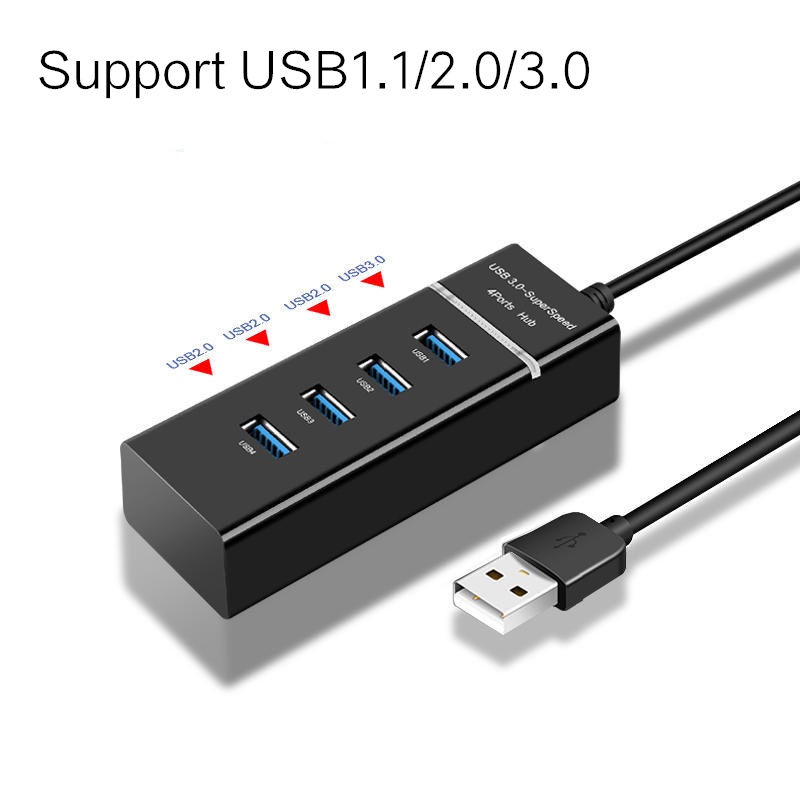 Bộ Chia 4 Cổng USB 5Gbps USB 3.0 2.0 Tốc Độ Cao Có Đèn LED Cho Máy Tính