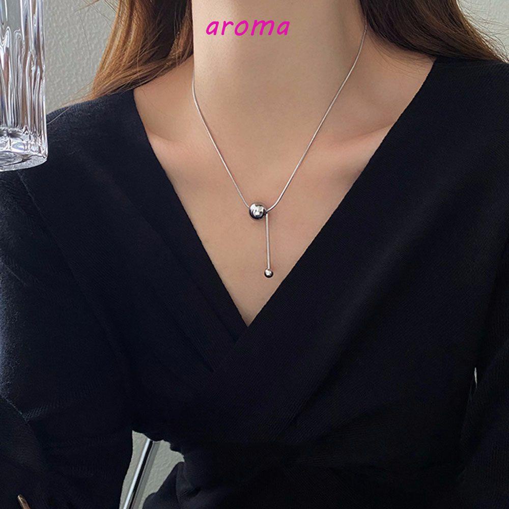 AROMA Vòng Cổ Choker Bằng Thép Titan Mặt Hình Xương Rắn Phong Cách Hip Hop Thanh Lịch Cổ Điển