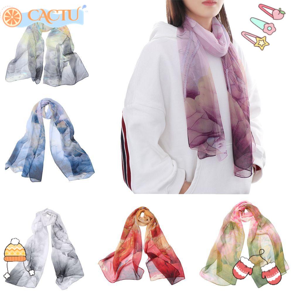 CACTU Khăn Choàng Lụa Chiffon Cho Nữ