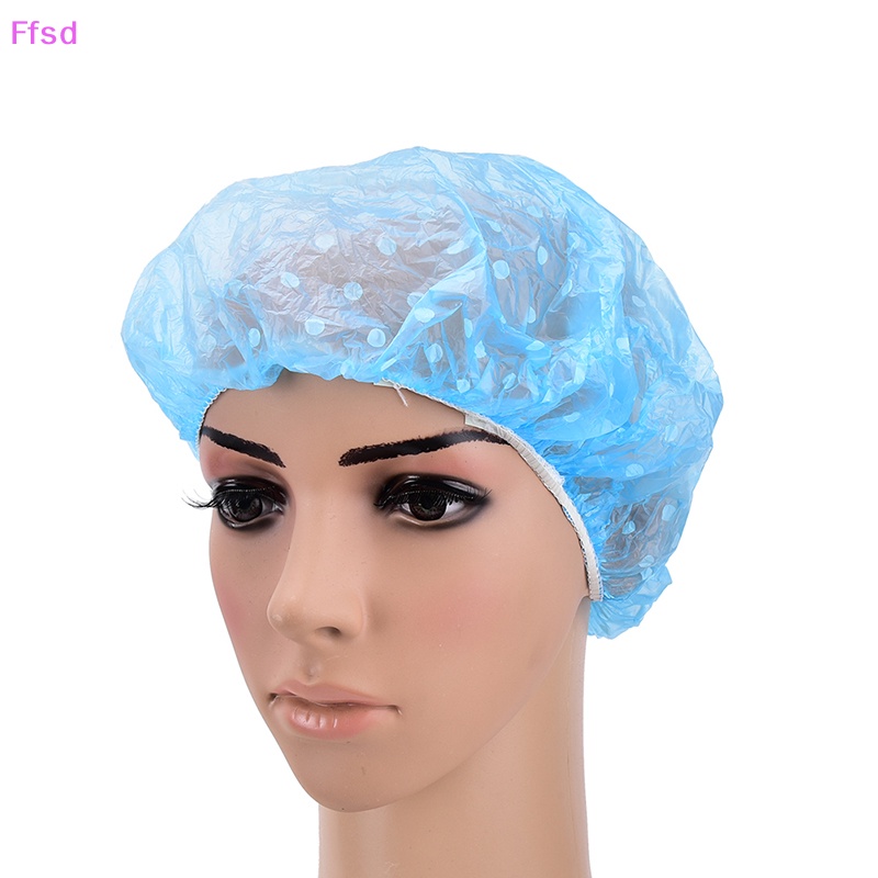 Bộ 3 Mũ Trùm Tóc Bằng Nhựa Co Giãn Chống Thấm Nước Họa Tiết Chấm Bi Cho Nữ